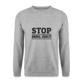 Cruauté envers les animaux: atteinte aux droits des animaux - Sweat-shirt Unisexe - gris chiné - Devant - Alina (178cm) & Michal (187cm)
