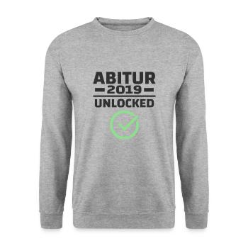 Abitur 2019 Abi Motto Proverbs Graduation class AK19 - Unisex Sweatshirt - salt & pepper - Front - Alina (178cm) & Michal (187cm)