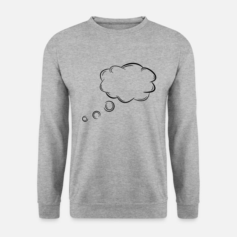 Gedankenblase anpassbar mit Sätze oder Wörter - Unisex Pullover - Weißgrau meliert