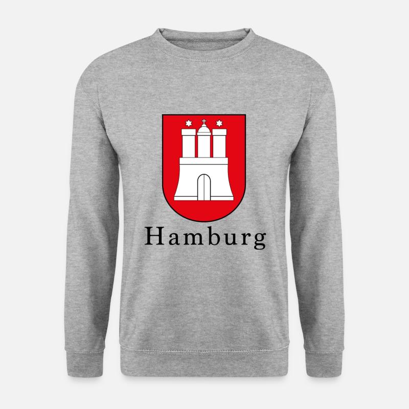 Hamburg Wappen - Unisex Pullover - Weißgrau meliert