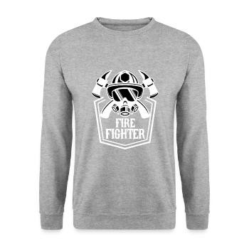 Fire Fighter Fireman Fire Ax First Responder - Unisex Sweatshirt - salt & pepper - Front - Alina (178cm) & Michal (187cm)