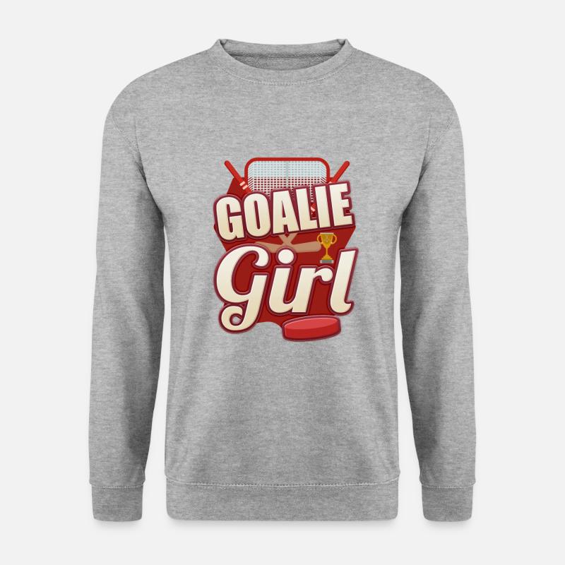 Mädchen Hockey Goalie Mädchen Hockey Enthusiast - Unisex Pullover - Weißgrau meliert