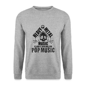 Heavy Metal Music Fan Heavy Metal God's Apology - Unisex Sweatshirt - salt & pepper - Front - Alina (178cm) & Michal (187cm)