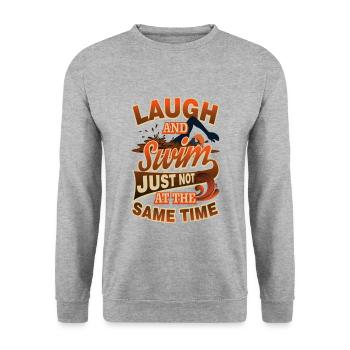 Natation Humour Rire et Nager Juste Pas au - Sweat-shirt Unisexe - gris chiné - Devant - Alina (178cm) & Michal (187cm)