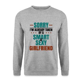 Cadeaux de petit ami déjà pris par Smart et Sexy - Sweat-shirt Unisexe - gris chiné - Devant - Alina (178cm) & Michal (187cm)