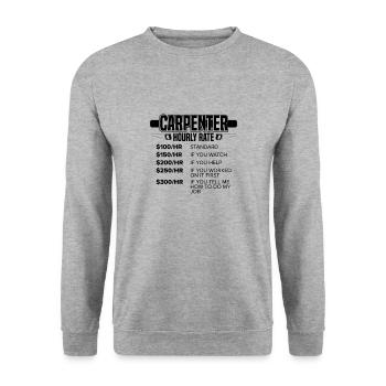 Lustiger Zimmermann Geschenk Zimmermann Stundensatz - Unisex Pullover - Weißgrau meliert - Vorne - Alina (178cm) & Michal (187cm)