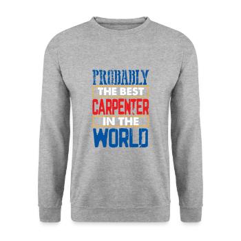Carpenter Gift Wahrscheinlich bester Zimmermann in der - Unisex Pullover - Weißgrau meliert - Vorne - Alina (178cm) & Michal (187cm)