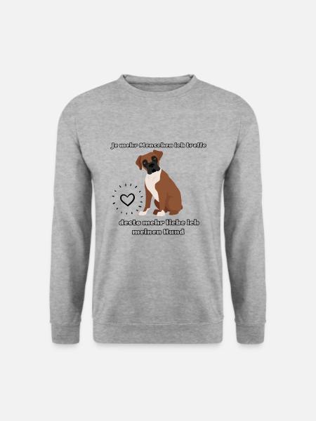 Hundeliebhaber Design - Unisex Pullover - Weißgrau meliert