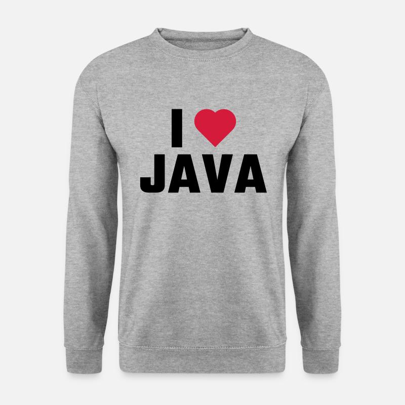 Ich liebe Java - Unisex Pullover - Weißgrau meliert