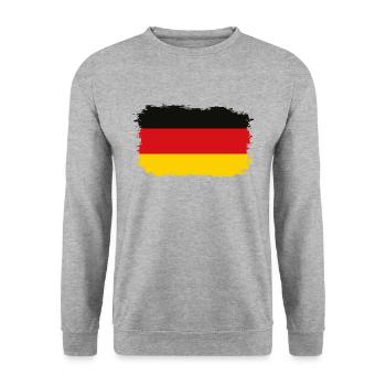 Flag of Germany - Unisex Pullover - Weißgrau meliert - Vorne - Alina (178cm) & Michal (187cm)