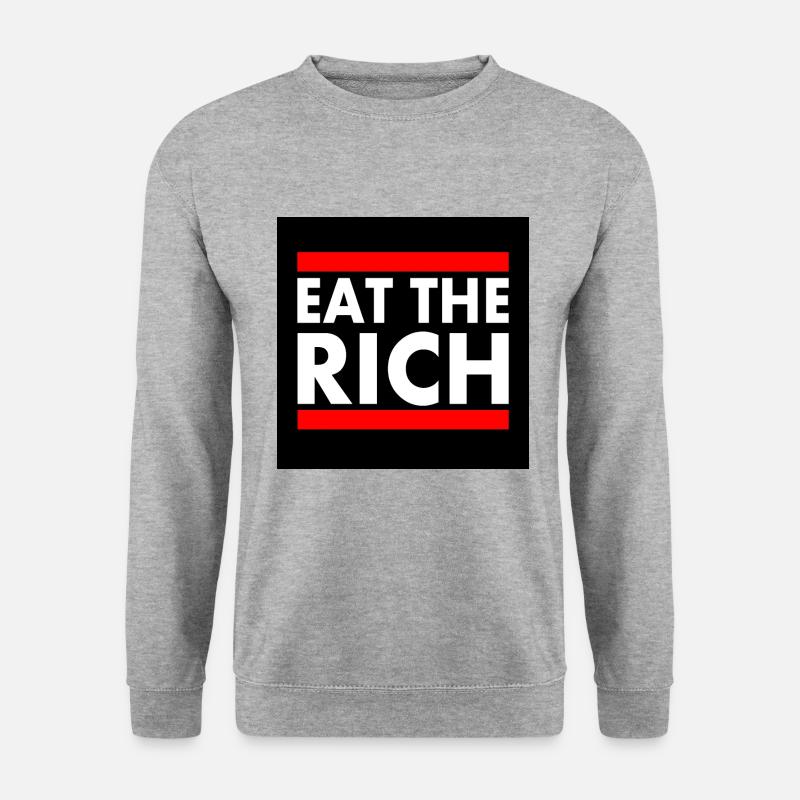 Eat the rich - Unisex Pullover - Weißgrau meliert