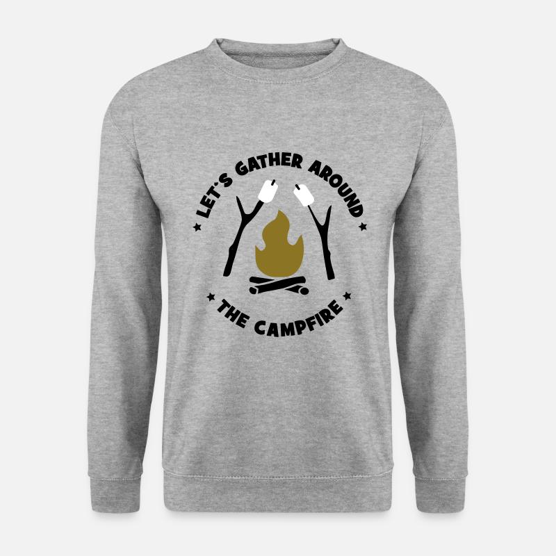 Camping - Unisex Pullover - Weißgrau meliert