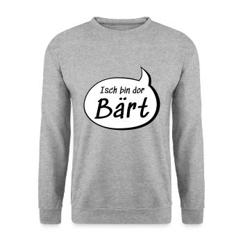 Isch bin dor Bärt Bert auf sächsisch lustig - Unisex Pullover - Weißgrau meliert - Vorne - Alina (178cm) & Michal (187cm)