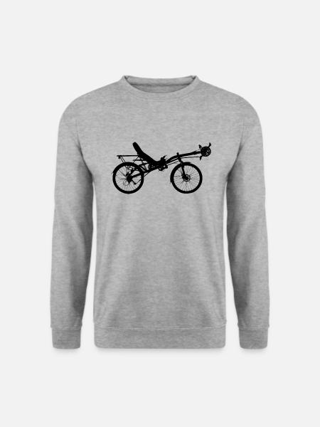 Liegerad Liegefahrrad Fahrrad - Unisex Pullover - Weißgrau meliert