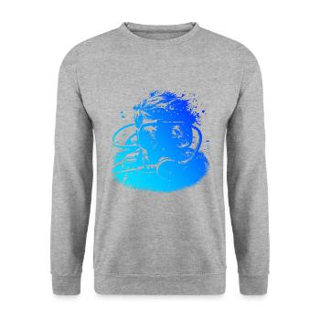 Plongeur Femme Plongeur Plongeur Homme - Sweat-shirt Unisexe - gris chiné - Devant - Alina (178cm) & Michal (187cm)