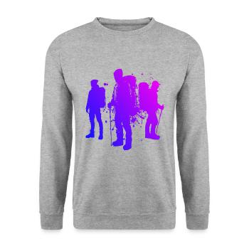 Boulder Men Women Climber Climber Climbing - Unisex Sweatshirt - salt & pepper - Front - Alina (178cm) & Michal (187cm)
