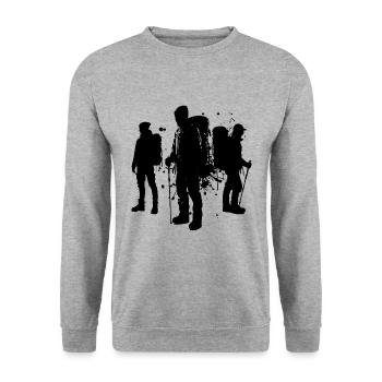 Grimpeurs Escalade Escalade Bloc Hommes - Sweat-shirt Unisexe - gris chiné - Devant - Alina (178cm) & Michal (187cm)