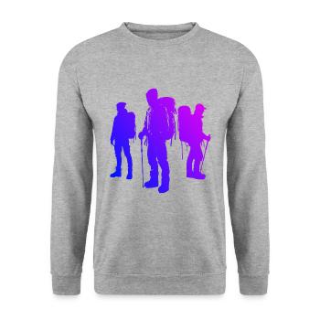 Escalade Hommes Femmes Escalade de bloc - Sweat-shirt Unisexe - gris chiné - Devant - Alina (178cm) & Michal (187cm)