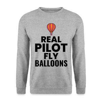 Montgolfière Montgolfière Montgolfière - Sweat-shirt Unisexe - gris chiné - Devant - Alina (178cm) & Michal (187cm)