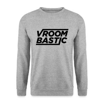 Logo 2Lines Basic Schwarz - Unisex Pullover - Weißgrau meliert - Vorne - Alina (178cm) & Michal (187cm)