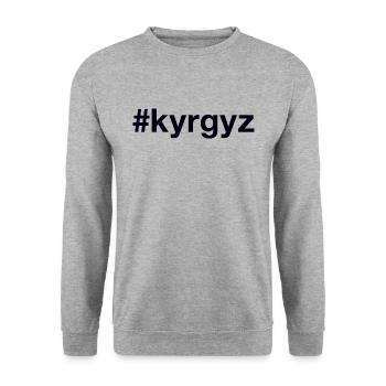 KYRGYZ Hashtag Kirghizistan - Sweat-shirt Unisexe - gris chiné - Devant - Alina (178cm) & Michal (187cm)