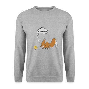 Lustige Bio, Bio sprüche - Unisex Pullover - Weißgrau meliert - Vorne - Alina (178cm) & Michal (187cm)