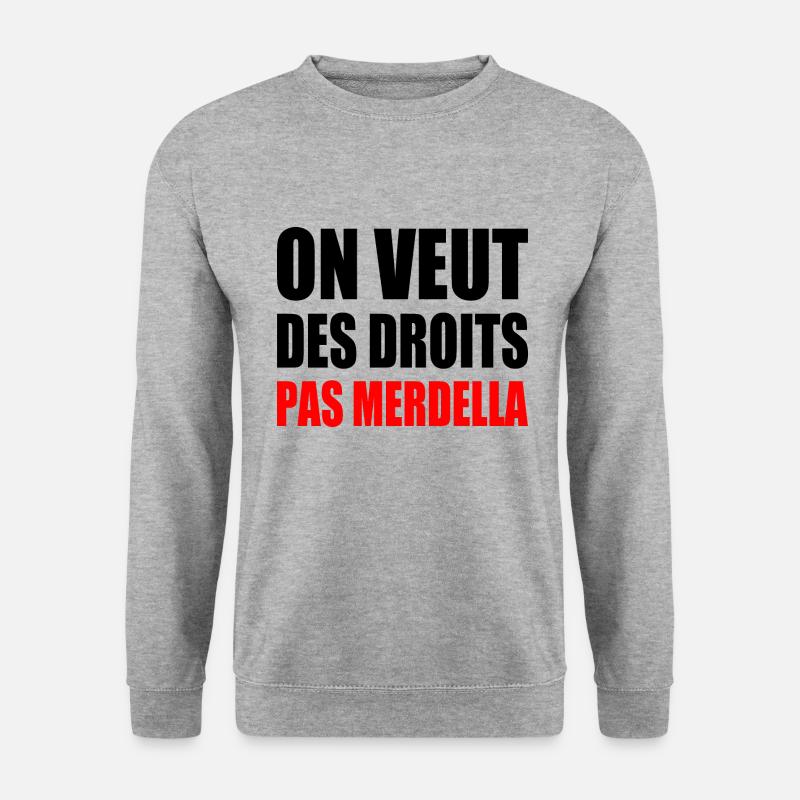 Wir wollen Rechte, nicht Merdella - Unisex Pullover - Weißgrau meliert