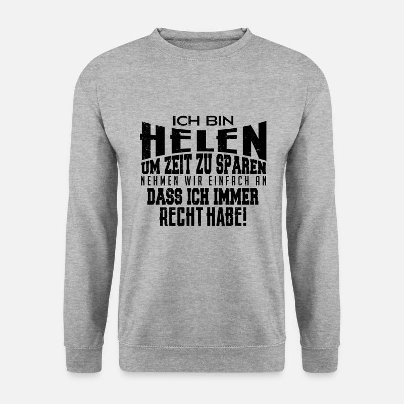 Ich bin Helen, Helen-Sachen - Unisex Pullover - Weißgrau meliert