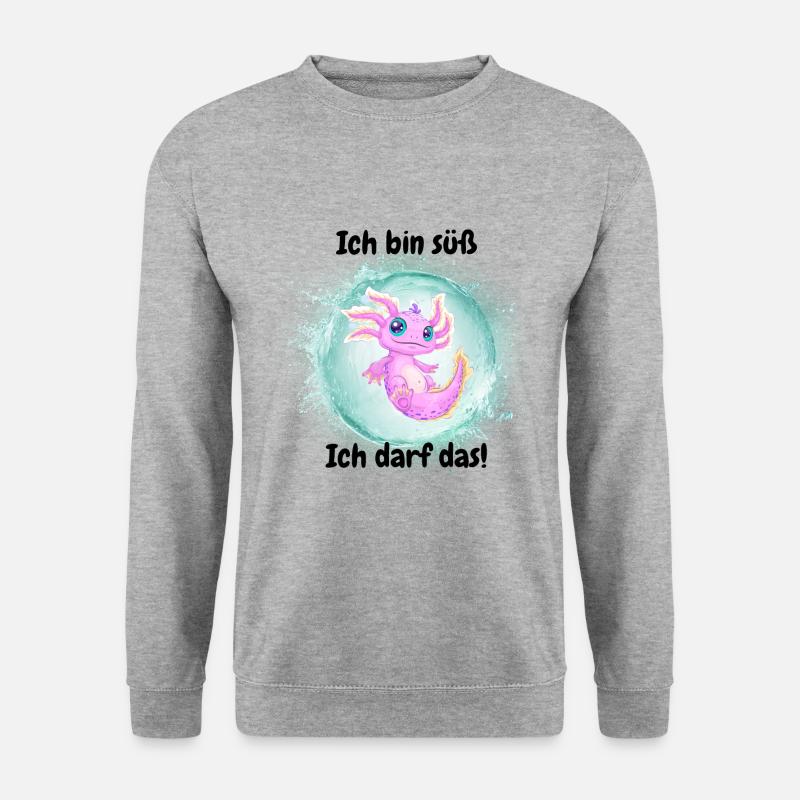 Ich bin süß, ich darf das! - Unisex Pullover - Weißgrau meliert