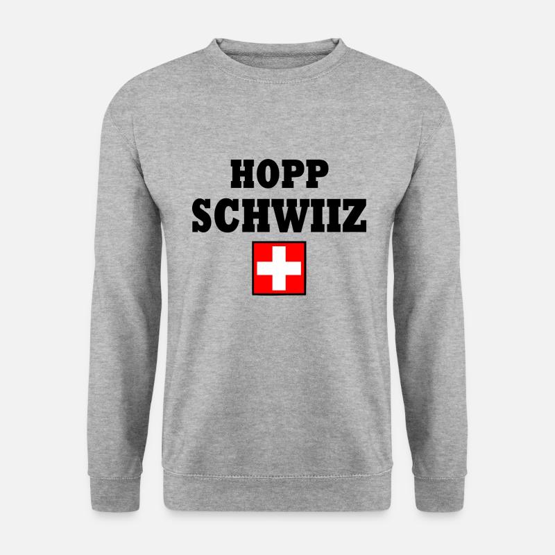 Hopp schwiiz - Unisex Pullover - Weißgrau meliert