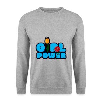 Girl power birthday party fun fun - Unisex Sweatshirt - salt & pepper - Front - Alina (178cm) & Michal (187cm)