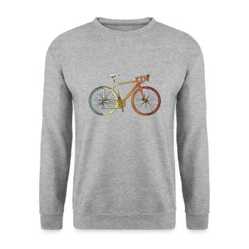 Rennrad Fahrrad Gravelbike Geschenk - Unisex Pullover - Weißgrau meliert - Vorne - Alina (178cm) & Michal (187cm)