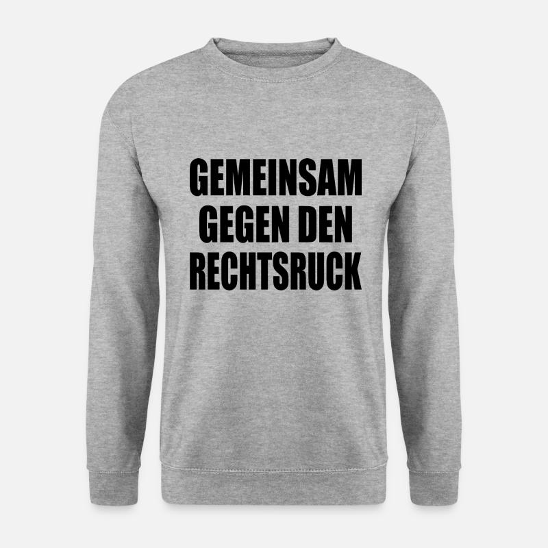 gemeinsam gegen rechtsruck - Unisex Pullover - Weißgrau meliert
