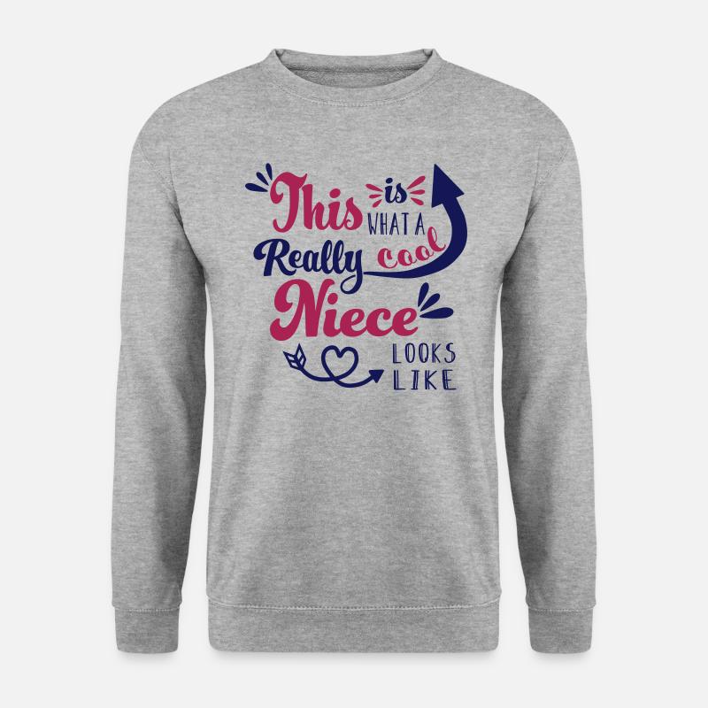 Coole Nichte - cool niece Nichten Herz Pfeil Boho - Unisex Pullover - Weißgrau meliert