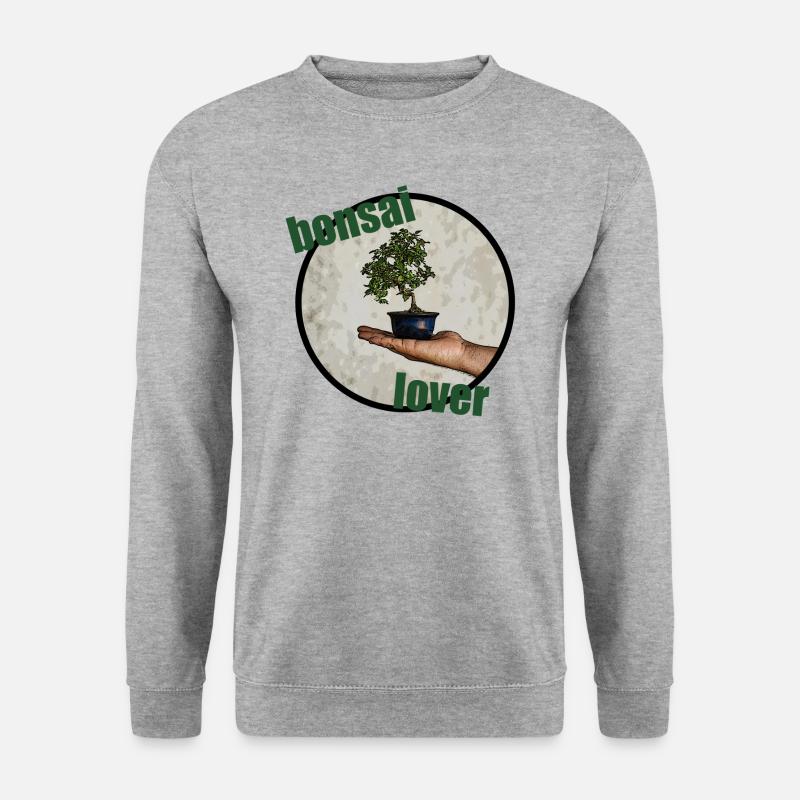 Bonsai-Liebhaber - Unisex Pullover - Weißgrau meliert