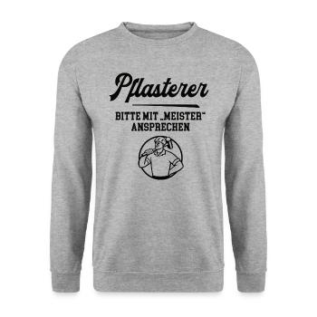 Pflasterer Meister Pflastermeister Straßenbauer - Unisex Pullover - Weißgrau meliert - Vorne - Alina (178cm) & Michal (187cm)