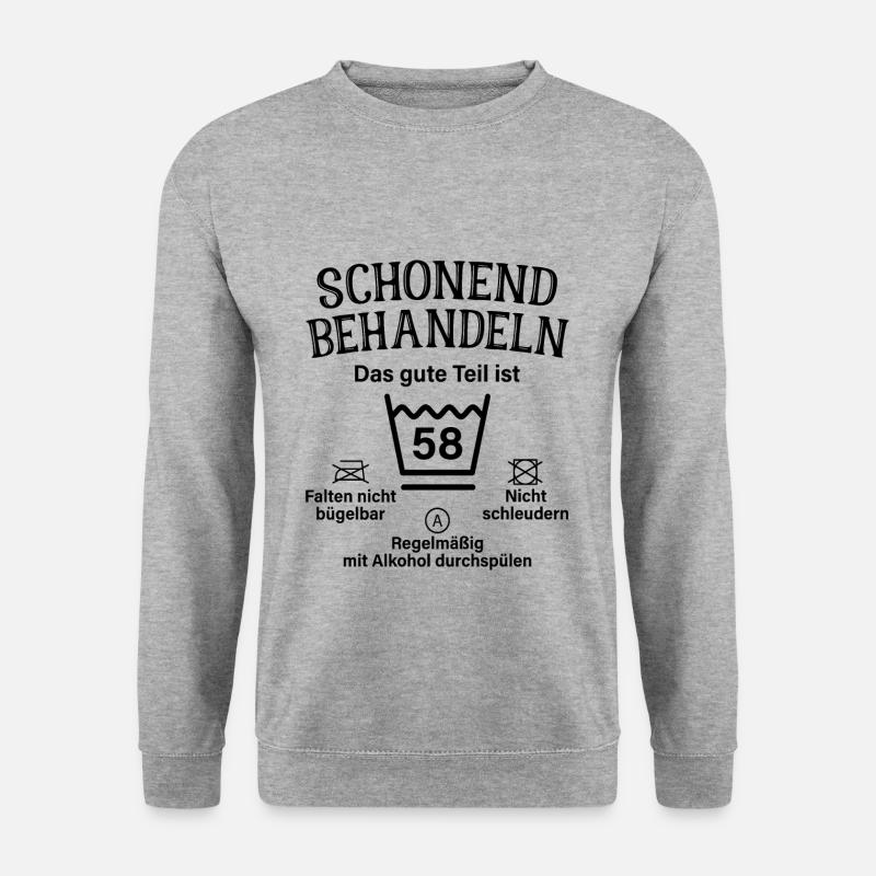 58. Geburtstag Schonend Behandeln 58 Teil Ist 58 - Unisex Pullover - Weißgrau meliert