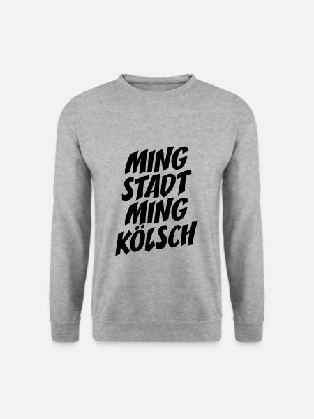 Ming Stadt Ming Kölsch Kölle Kölner Karneval Köln - Unisex Pullover - Weißgrau meliert