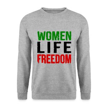 Women life freedom - Unisex Sweatshirt - salt & pepper - Front - Alina (178cm) & Michal (187cm)