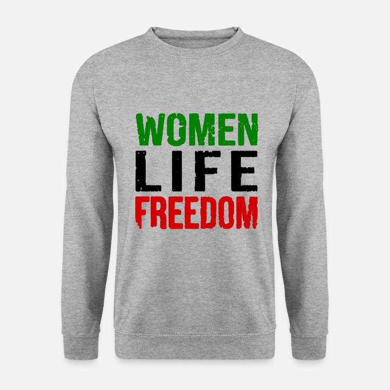 Women life freedom - Unisex Pullover - Weißgrau meliert