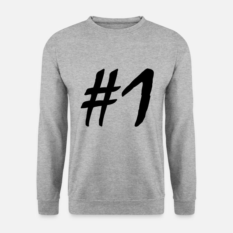#1 - Unisex Pullover - Weißgrau meliert