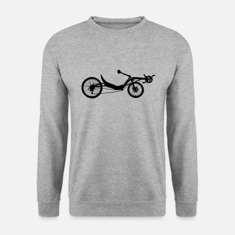 Liegerad Liegefahrrad - Unisex Pullover - Weißgrau meliert