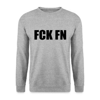 Fck fn - Sweat-shirt Unisexe - gris chiné - Devant - Alina (178cm) & Michal (187cm)