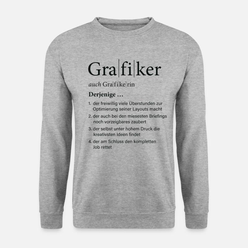 Grafiker Grafik Design Designerin Geschenkidee - Unisex Pullover - Weißgrau meliert