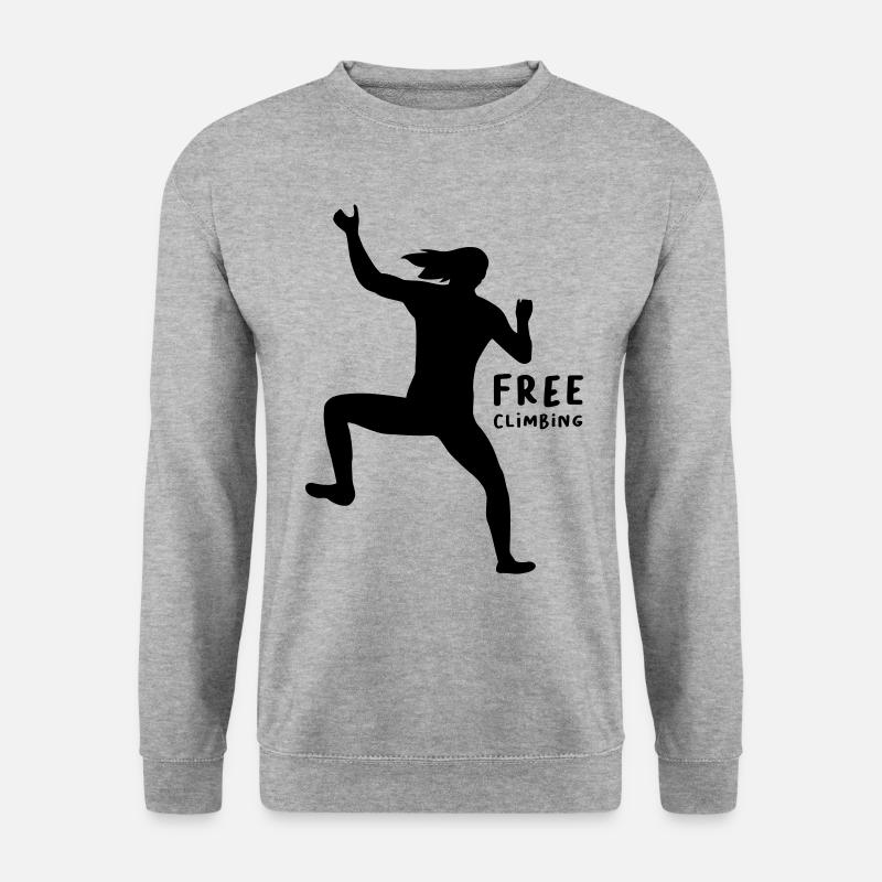 Freiklettern Design Frau - Unisex Pullover - Weißgrau meliert