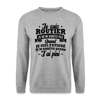 Je suis routier - Sweat-shirt Unisexe - gris chiné - Devant - Alina (178cm) & Michal (187cm)