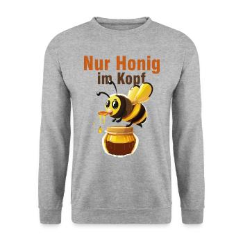 Lustiger Imker Spruch - Unisex Pullover - Weißgrau meliert - Vorne - Alina (178cm) & Michal (187cm)