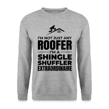 Couvreur Couvreur Réparation de toiture Entrepreneur mécanicien - Sweat-shirt Unisexe - gris chiné - Devant - Alina (178cm) & Michal (187cm)