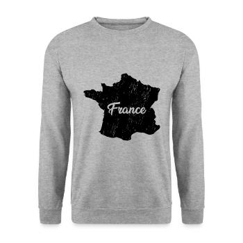 France Shirt - Unisex Sweatshirt - salt & pepper - Front - Alina (178cm) & Michal (187cm)