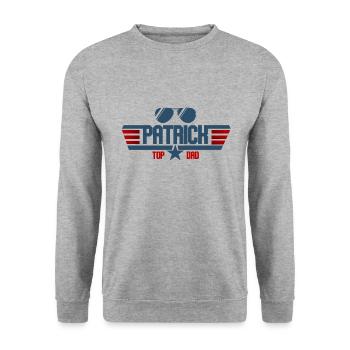 Patrick Top Dad - Unisex Sweatshirt - salt & pepper - Front - Alina (178cm) & Michal (187cm)